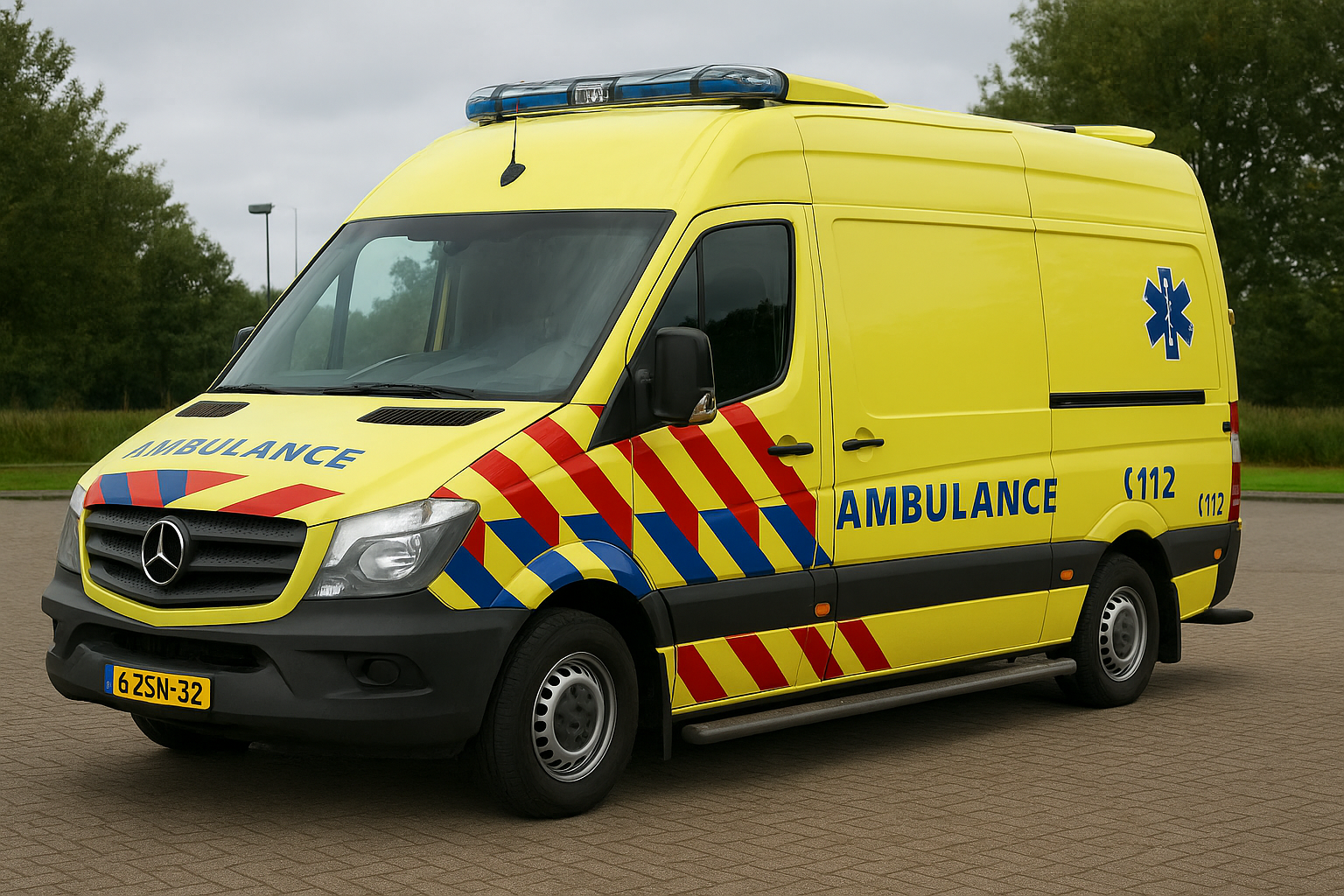 Foto: Automobilisten negeren rood kruis op snelweg tijdens spoedtransport kind naar ziekenhuis