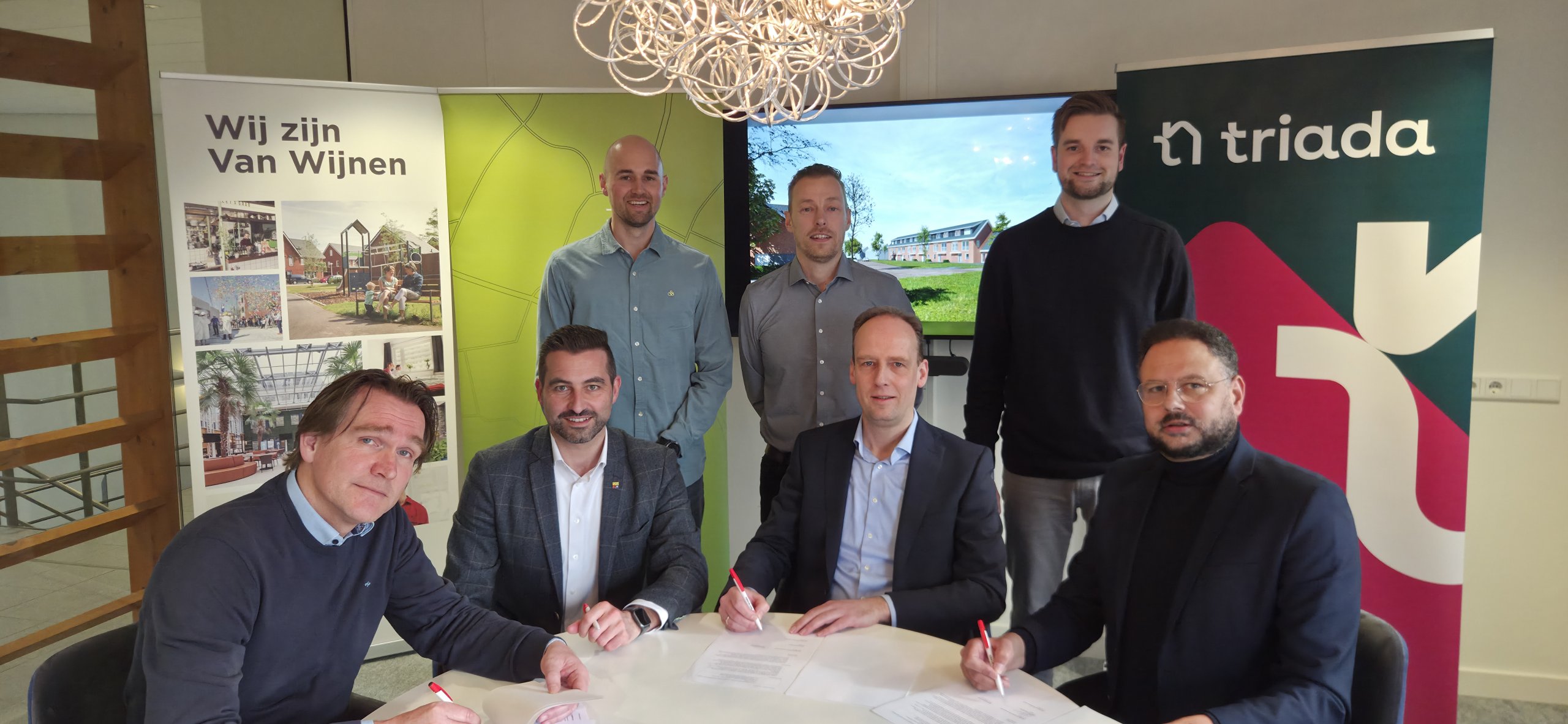 Foto: Woningcorporatie Triada sluit overeenkomst met BPD en Van Wijnen voor 28 sociale huurwoningen in Bovenkamp III