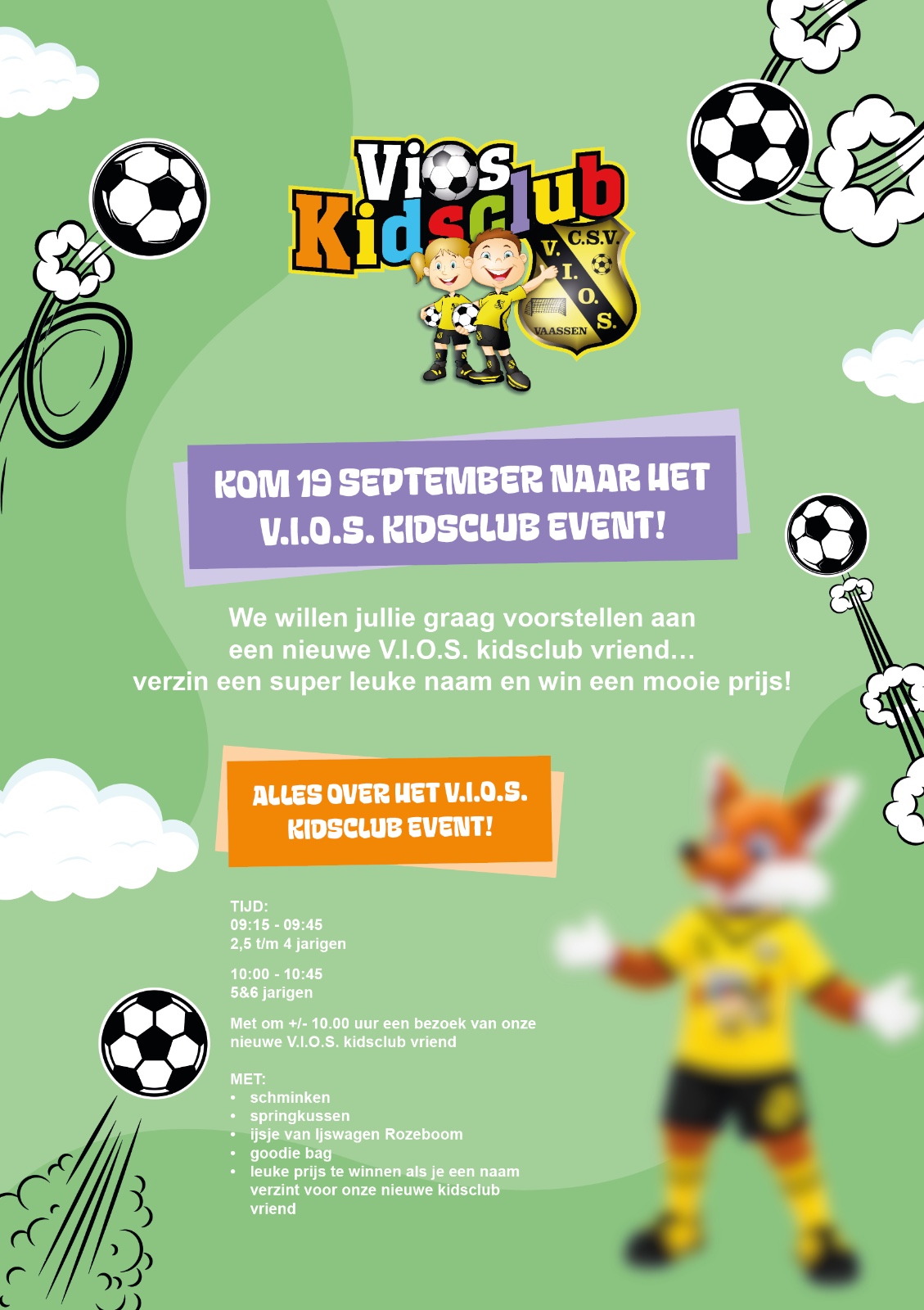 Foto: De V.I.O.S. kidsclub gaat weer beginnen!