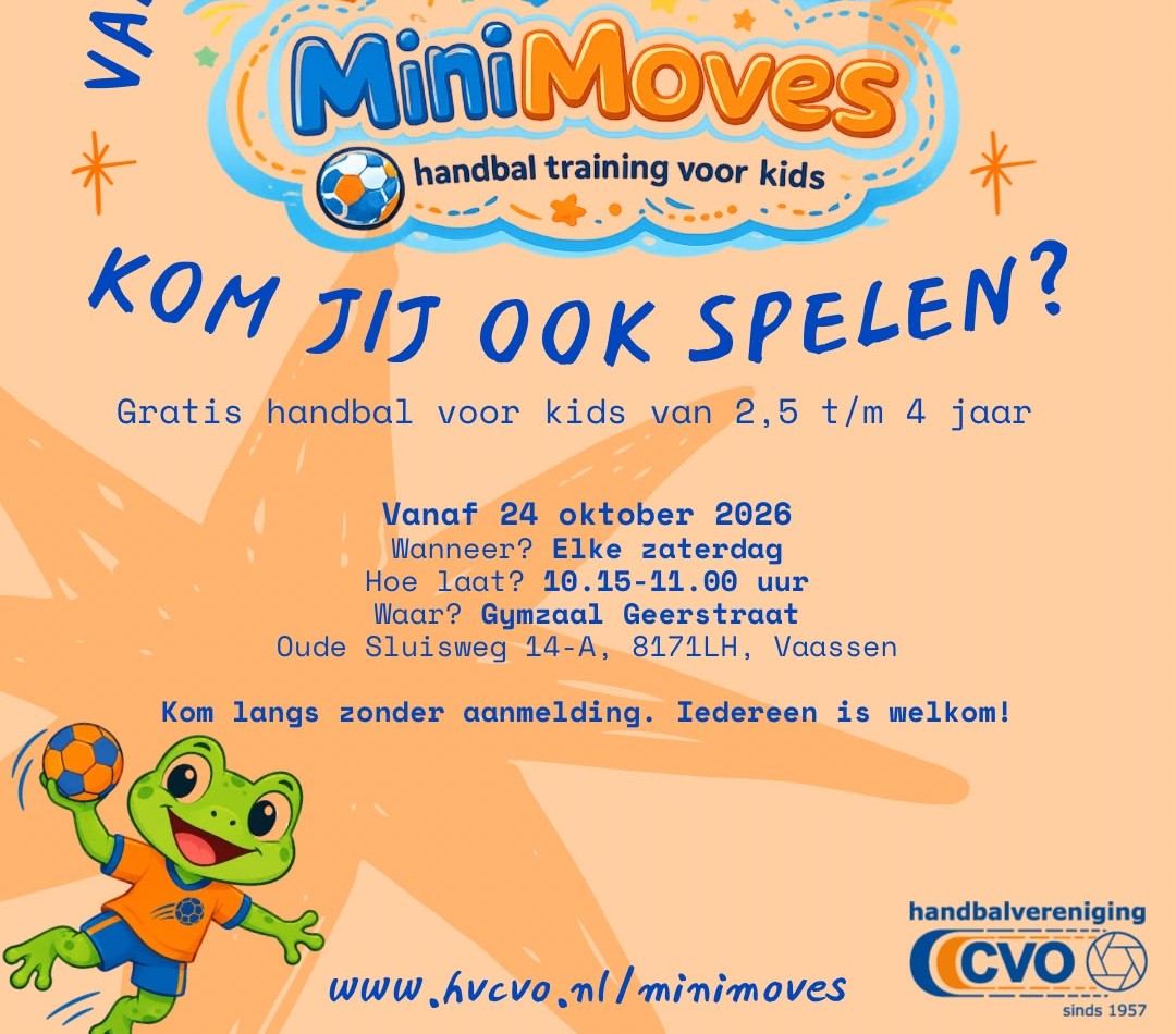 Foto: CVO start met MiniMoves Handbal voor de jongste Vaassenaren
