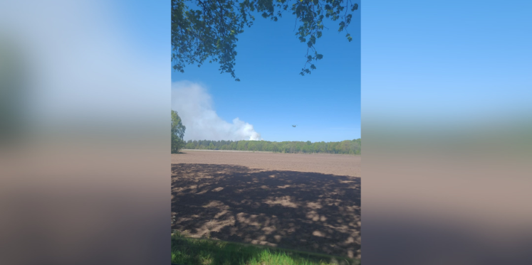 Foto: Rookwolken door bosbrand op Oirschotse Heide zichtbaar vanuit A58 en in gemeente Eersel