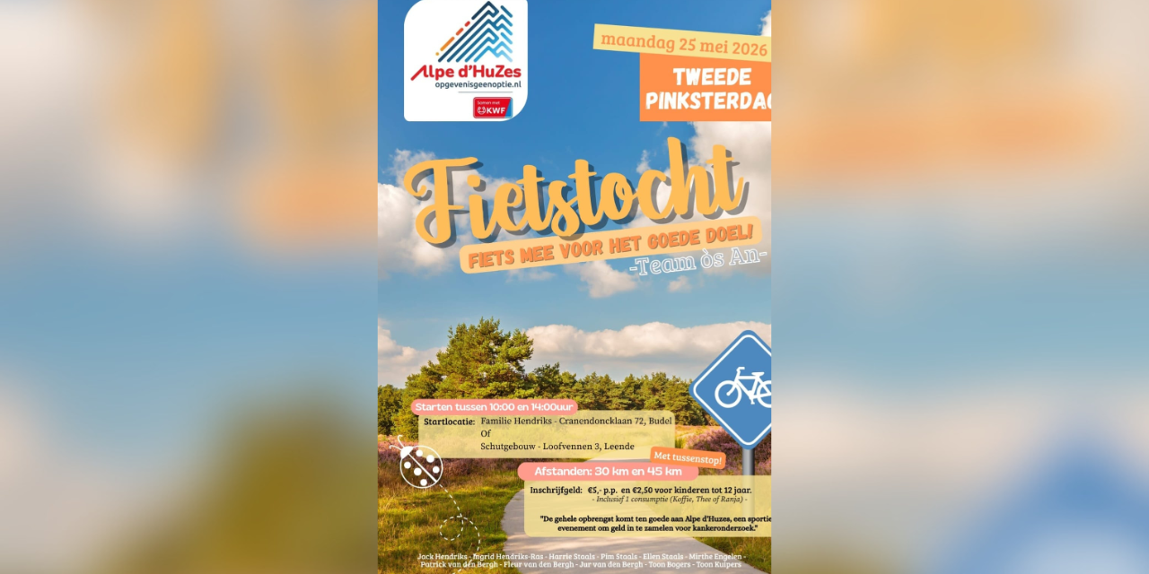 Foto: 25 mei: Fietstocht voor Alpe d’HuZes-team Os An uit Budel