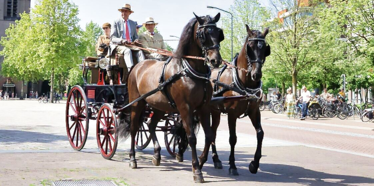 Foto: Veel belangstelling voor traditionele Pinksterrit met authentieke rijtuigen