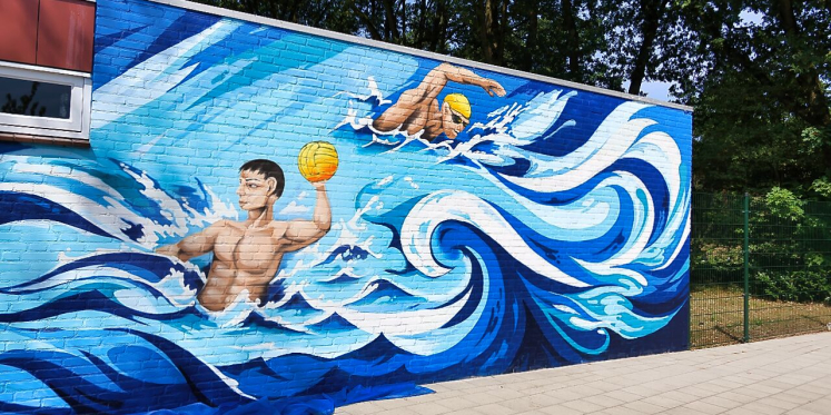 Foto: Leerlingen Dorenhagen maken buurt mooier met eigen graffiti-kunstwerk op Den Dries in Valkenswaard