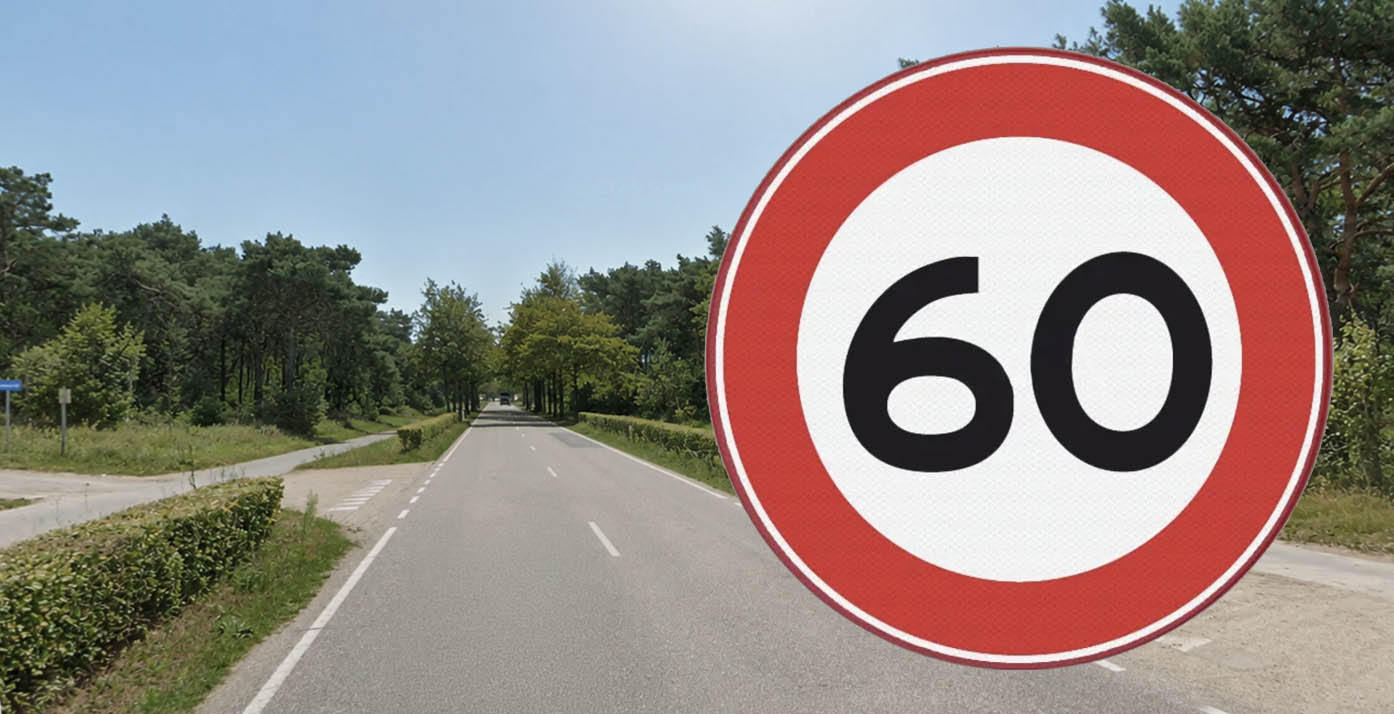 Foto: Snelheid Geuzendijk bij Budel naar 60 kilometer per uur