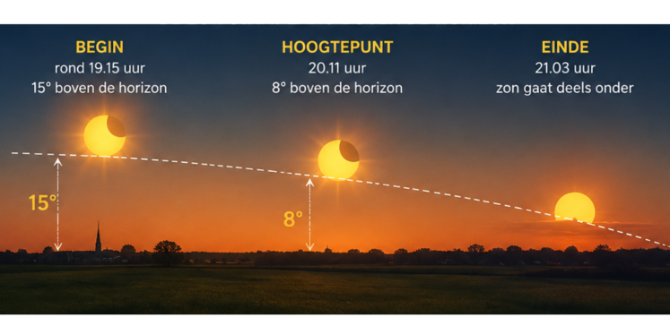 Foto: Hier kun je in Zuidoost-Brabant de zonsverduistering het beste bekijken