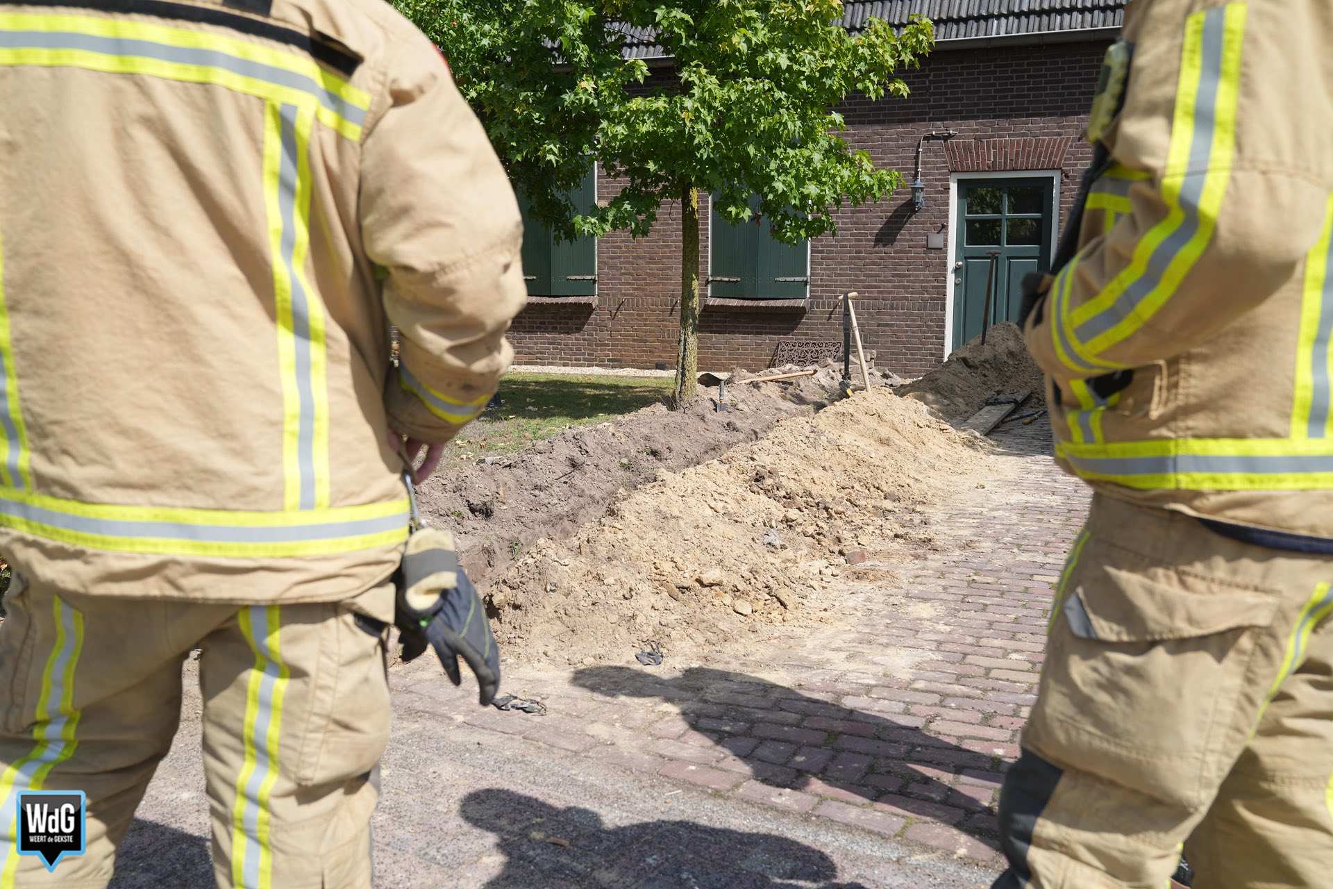 Foto: Gasleiding beschadigd tijdens graafwerkzaamheden in Budel