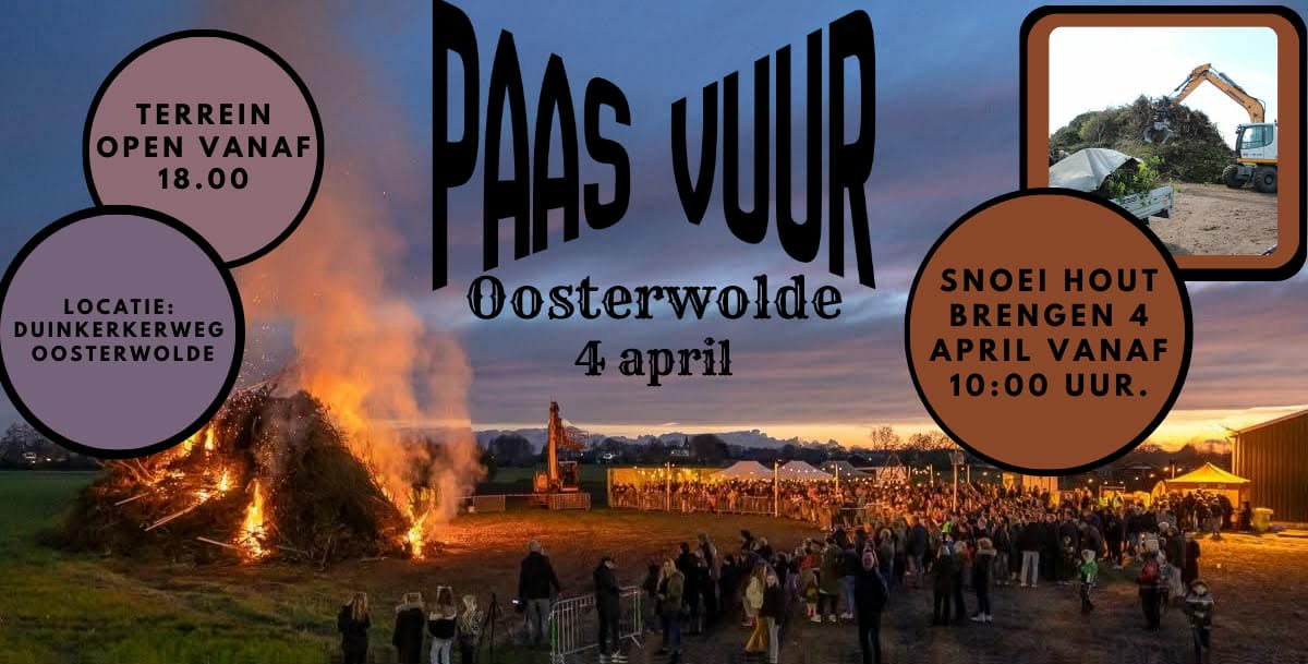 Foto: Paasvuur in Oosterwolde op 4 april