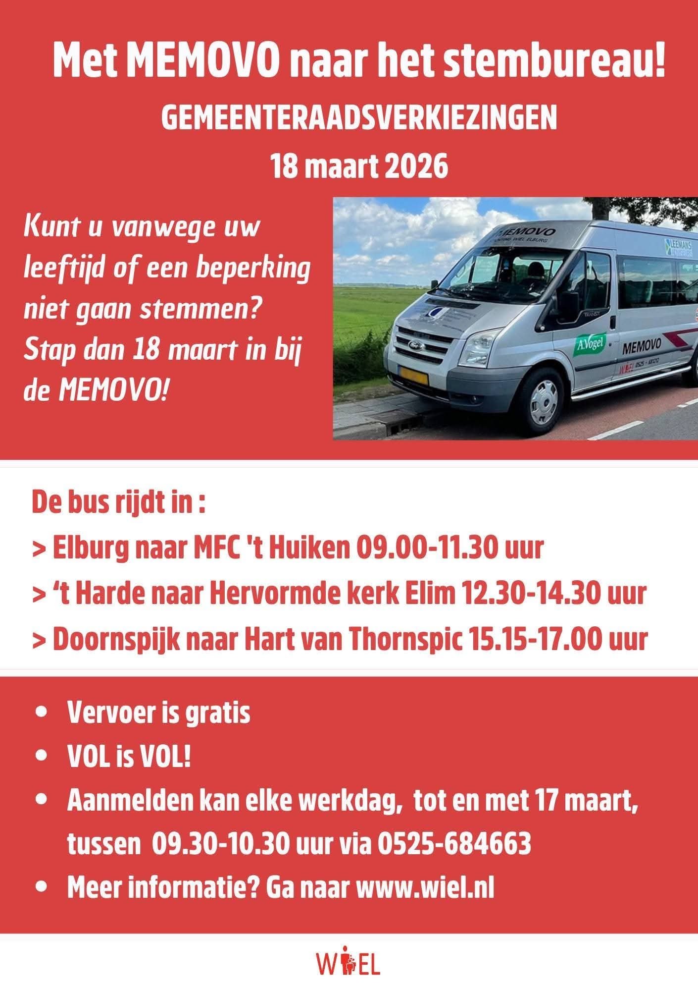 Foto: Vervoer naar het stembureau voor wie zelf niet kan komen