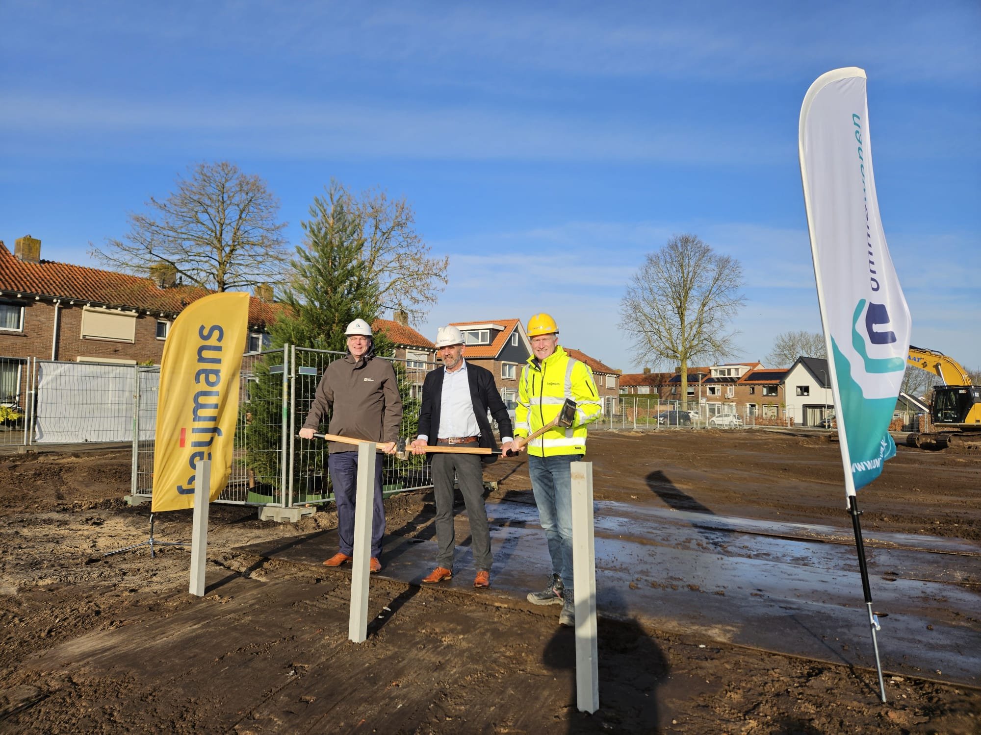 Foto: Start bouw nieuwe sociale huurwoningen aan Spronksweg–Hollanderstraat