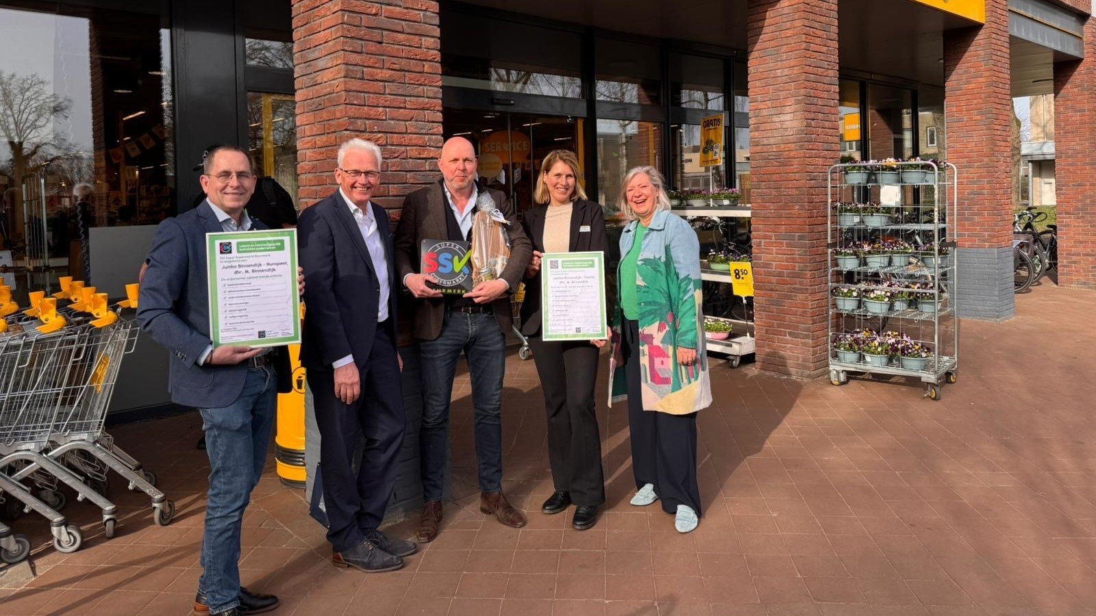 Foto: Jumbo Binnendijk Nunspeet en Twello ontvangen het Super Supermarkt Keurmerk