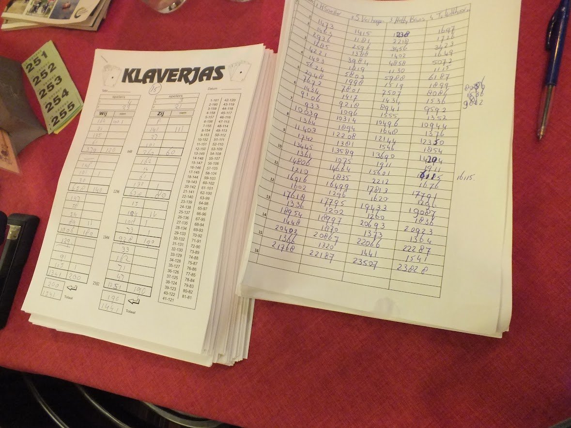 Foto: Prijswinnaars klaverjassen bij Klaverjasklub SV 't Harde