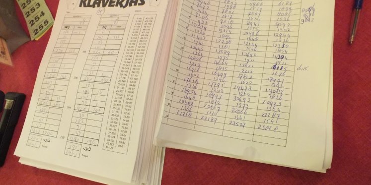 Foto: Prijswinnaars klaverjasavond bij S.V. 't Harde