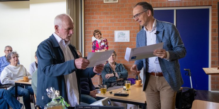 Foto: Peter Vermeulen in het zonnetje gezet tijdens Parkinson Café