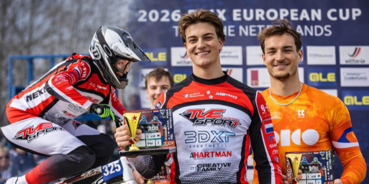 Foto: Oldebroekse BMX ‘ers Hartman en Bijsterbosch samen op podium in Tiel