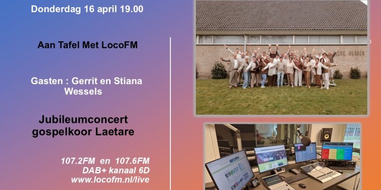 Foto: Jubileumconcert gospelkoor Laetare centraal bij Aan Tafel Met