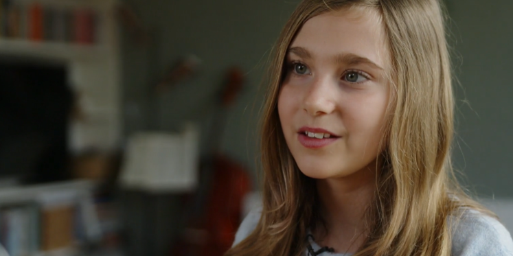 Foto: Thekla (11) ontwikkelde game voor 'brussen', om andere kinderen te helpen