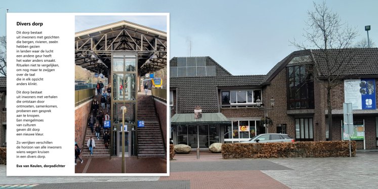 Foto: Dorpsgedicht krijgt hoofdrol op gemeentehuis van Nunspeet