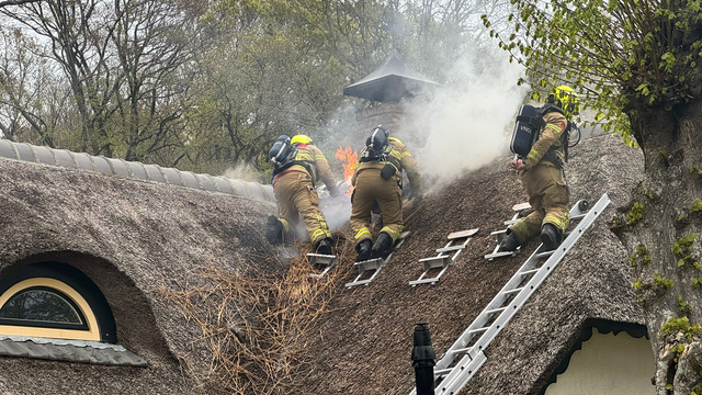 Foto: Brand in woning met rieten dak in Elspeet (Video)