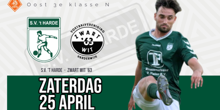 Foto: S.V. 't Harde thuis tegen Zwart-Wit'63