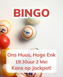 Foto: Buurvereniging Hoge Enk organiseert bingoavond op 2 mei