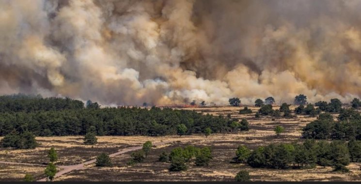 Foto: Bart vloog boven brand bij ’t Harde: ‘Je hoorde het vuur gewoon huilen’