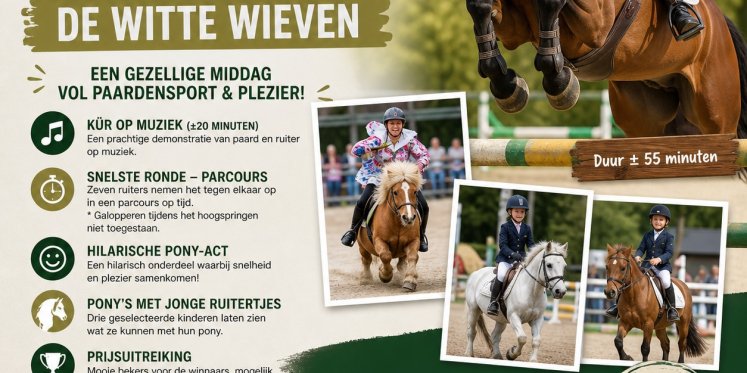 Foto: Jaarlijkse Paardenshow bij Vakantiestalling De Witte Wieven belooft spektakel voor jong en oud