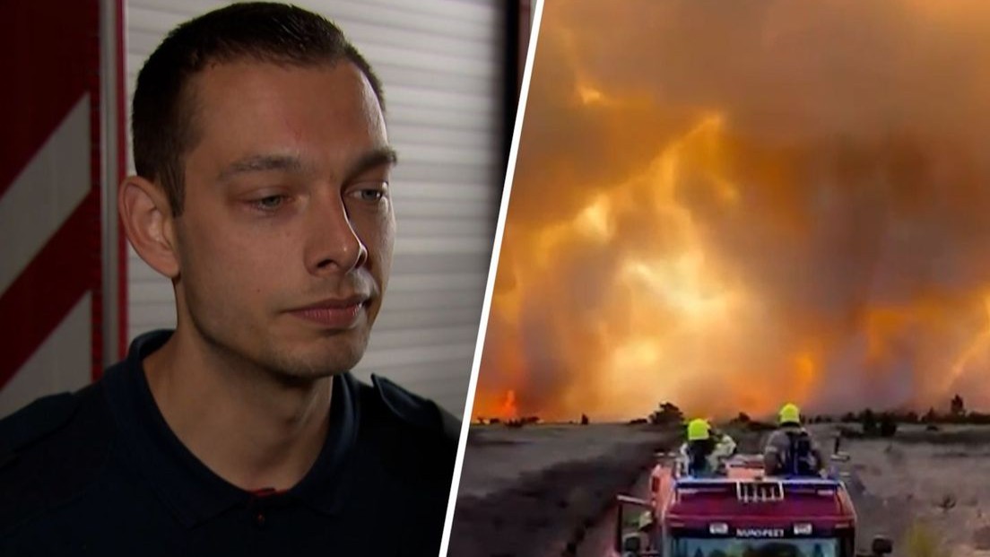 Foto: Marthyn streed als brandweerman tegen de vlammen bij 't Harde: 'Als je zo'n wolk ziet weet je dat het heftig is'