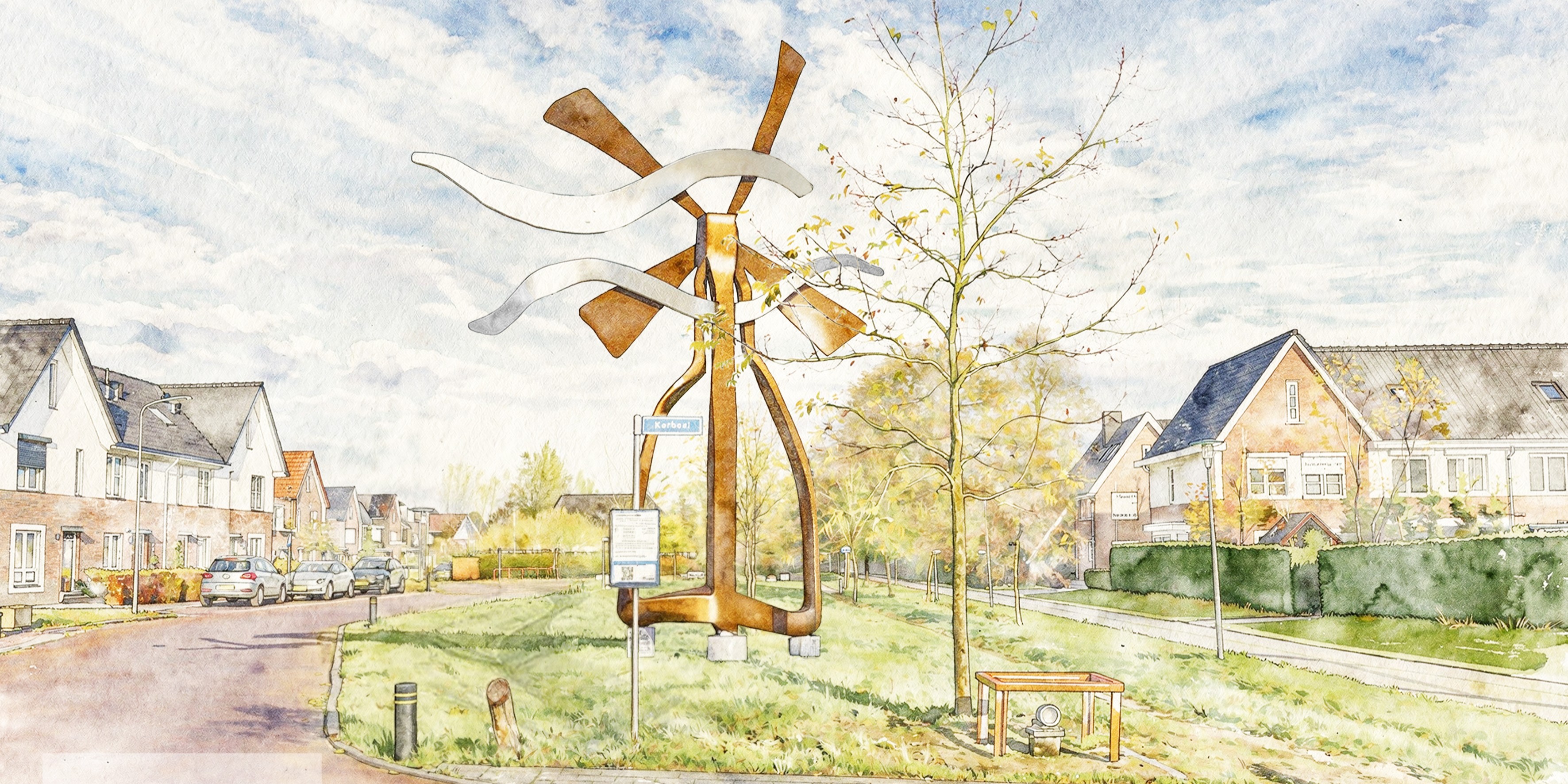 Op deze plek in Molenbeek komt dit kunstwerk te staan