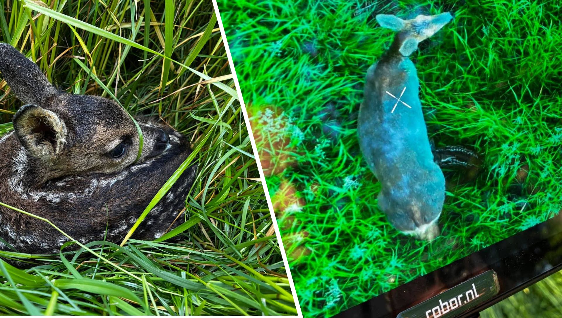 Foto: Drone boven het weiland moet reekalveren redden tijdens maaiseizoen