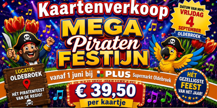 Foto: Extra kaartverkoop Mega Piraten Festijn