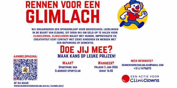 Foto: Samen in actie voor CliniClowns: Doe mee aan de sponsorloop bij ESC Elburg!