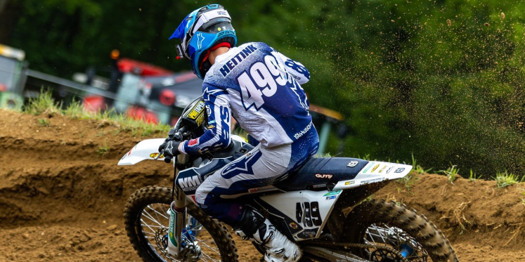 Foto: Pech voor Dani Heitink tijdens EK motorcross in Letland