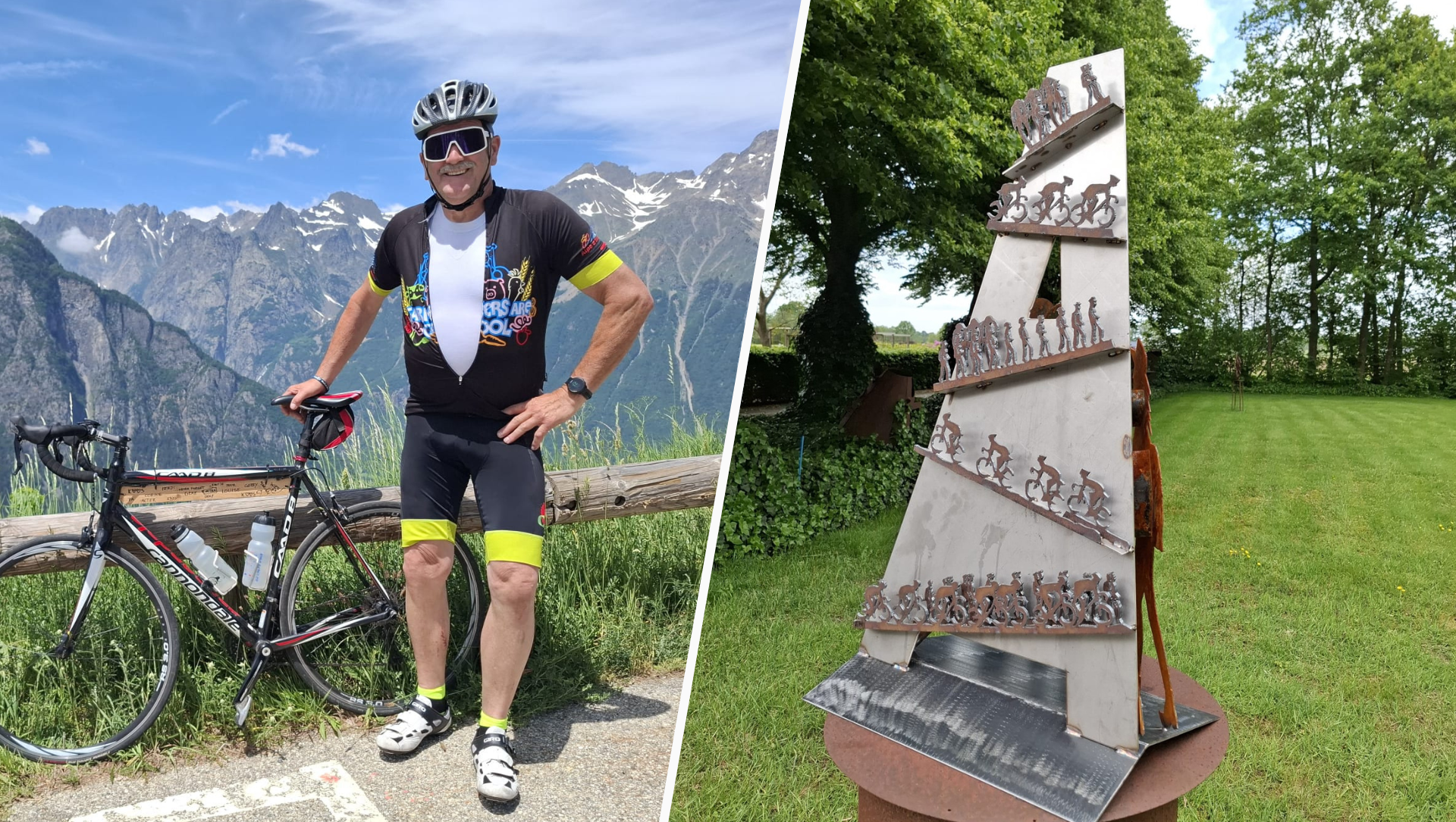 Foto: Waarom Puttense kunstenaar Gerrit van Emous twee beelden meenam naar Alpe d’Huez