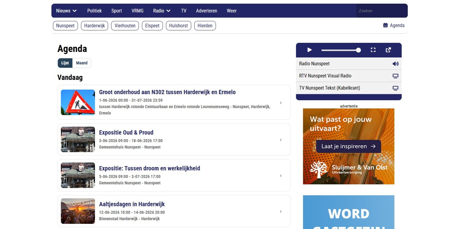 Foto: Nieuw bij RTV Nunspeet: Uitgebreide agenda van activiteiten in de omgeving
