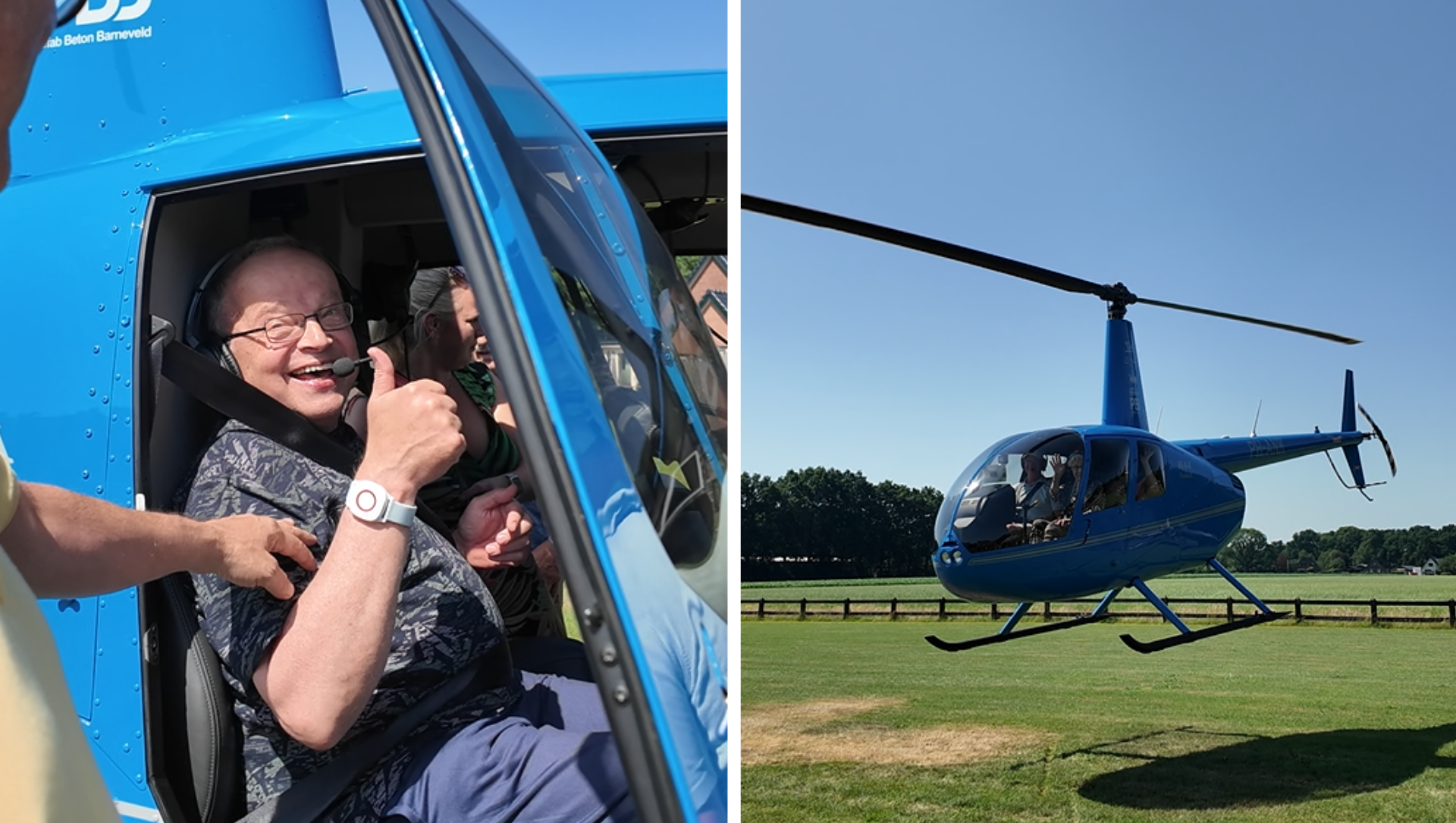 Foto: Hans vliegt voor het eerst: helikoptervluchten maken dag van bewoners onvergetelijk