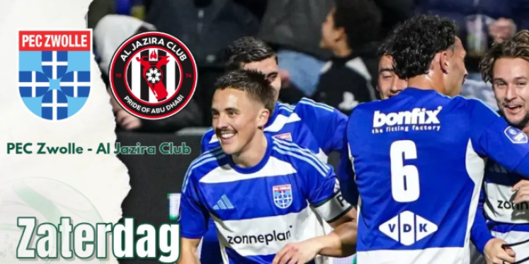 Foto: Oefenwedstrijd PEC Zwolle - Al Jazira Club op Sportpark Schenk S.V. 't Harde