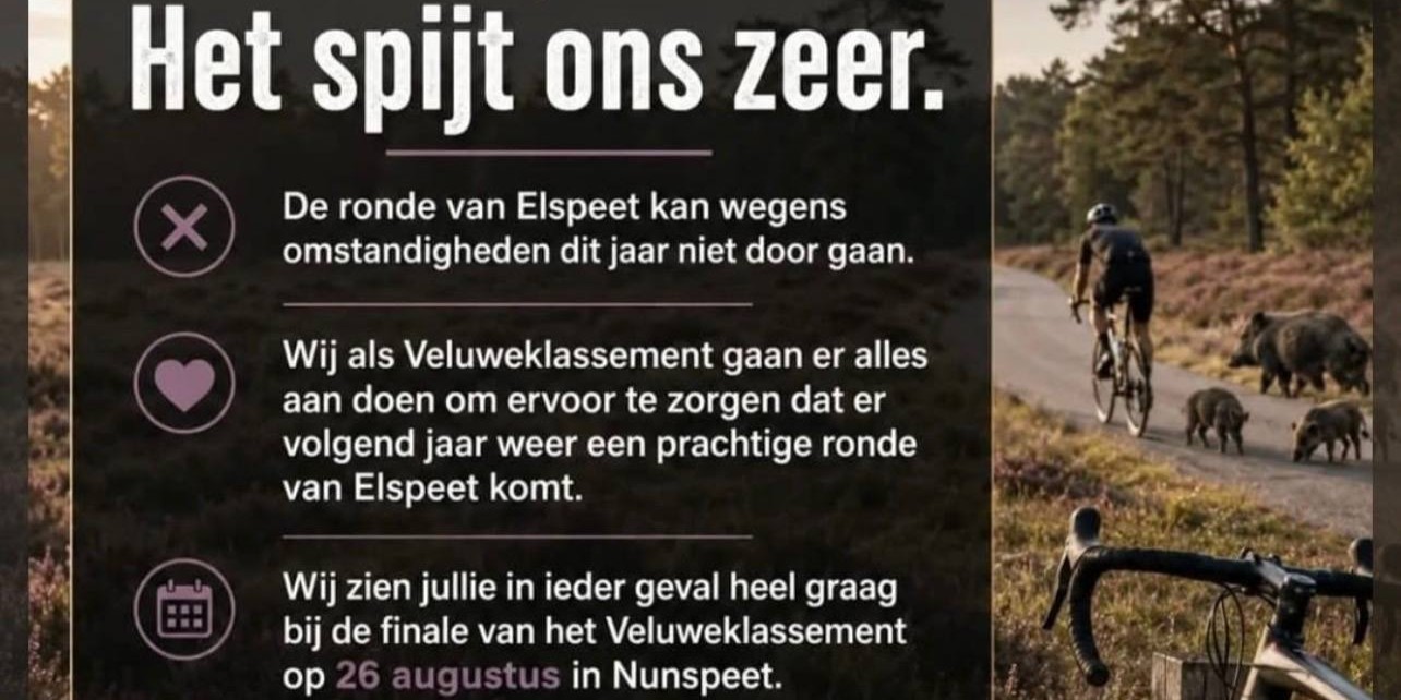 Foto: AFGELAST: Wielerronde Elspeet: een van de zeven uit het Veluwe Klassement