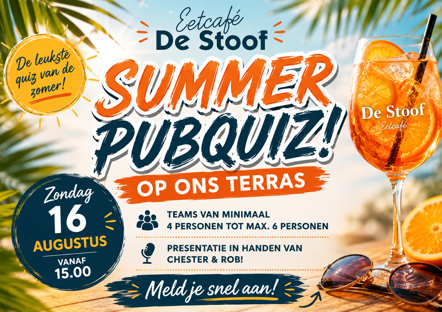 Foto: Summer Pubquiz op het terras van De Stoof