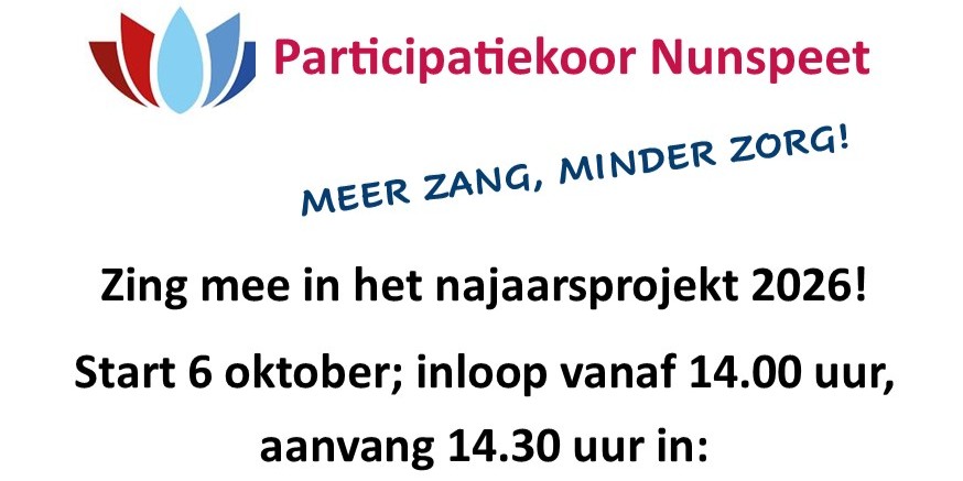 Foto: Zing mee met het Participatikoor Nunspeet