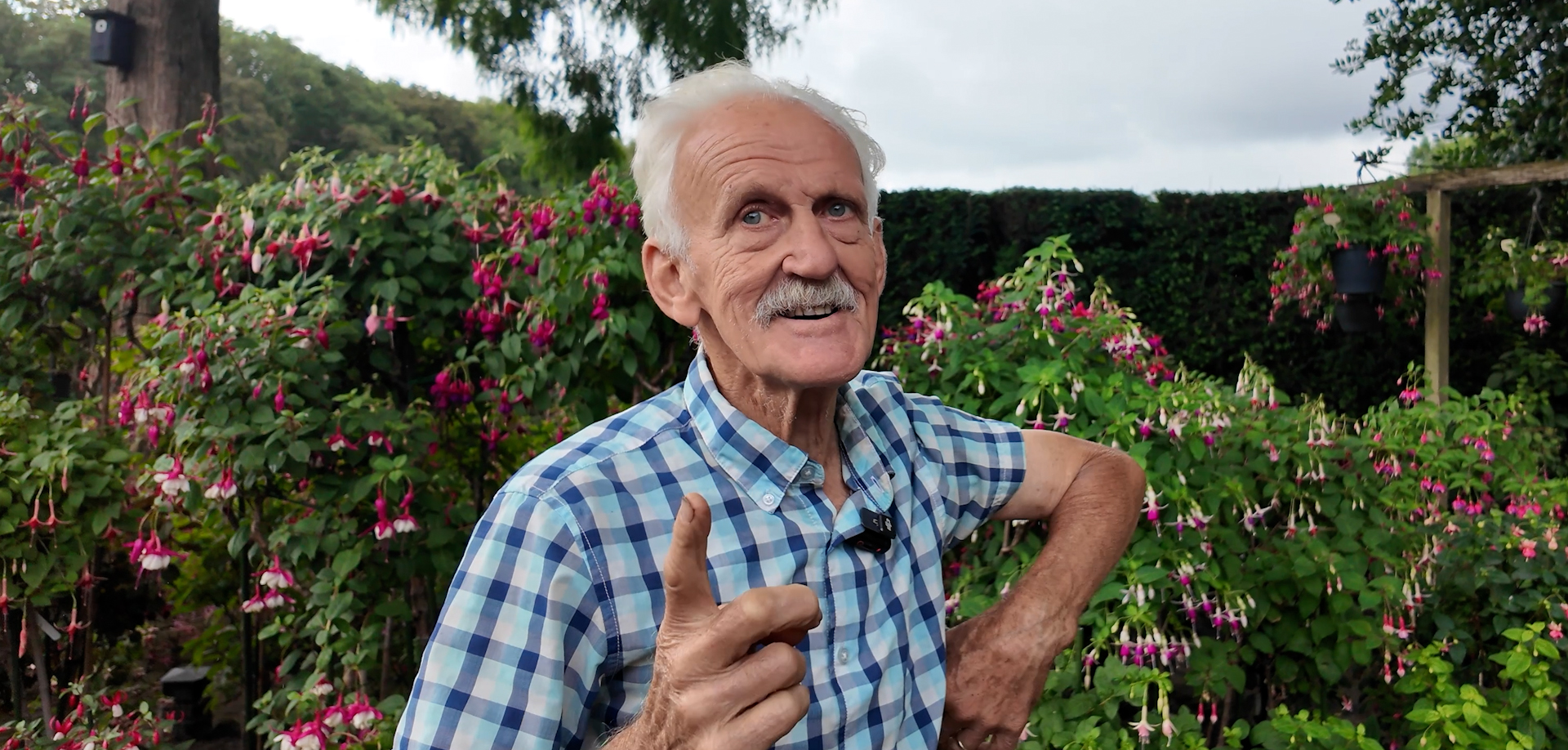 Foto: Wie bij Gert Jan (80) de tuin in loopt, belandt tussen meer dan duizend fuchsia’s