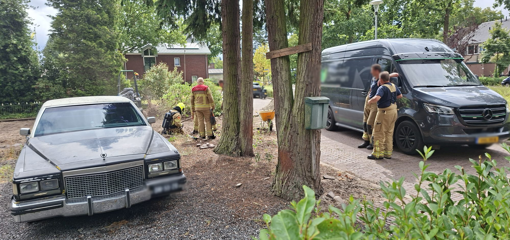 Foto: Gasleiding geraakt bij werkzaamheden in Nunspeet