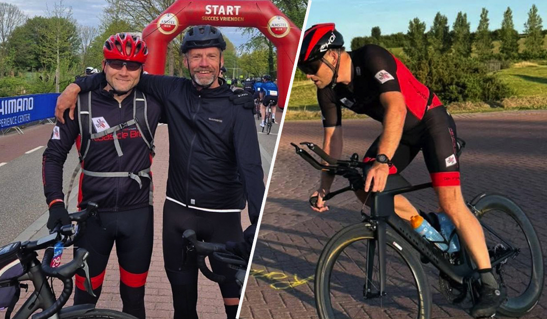 Foto: Michel (50) trotseert 113 kilometer met zijn ongeneeslijk zieke sportmaat Bart in gedachten