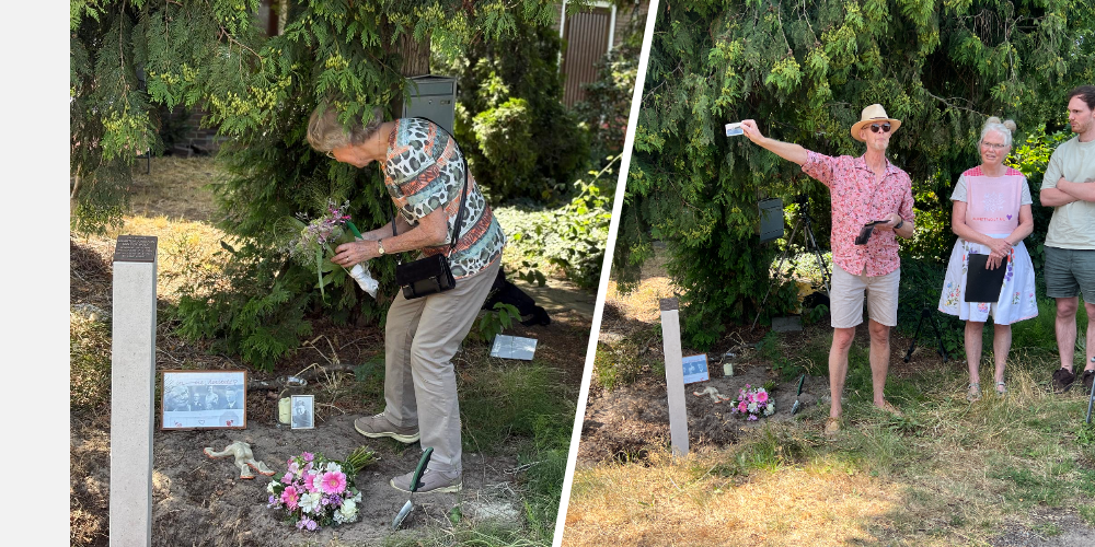 Foto: Elf kleinkinderen eren hun opa met blijvend monument in Hulshorst: 'Handelen mag nooit vergeten worden'