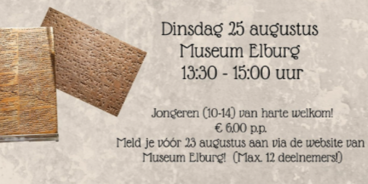 Foto: Junior College Museum Elburg: leer schrijven in spijkerschrift