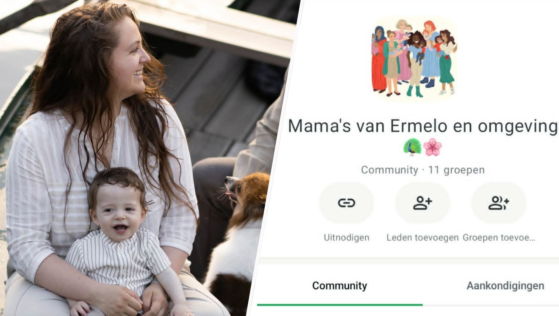 Foto: Isabelle (27) zocht contact met andere moeders en begon een eigen appgroep