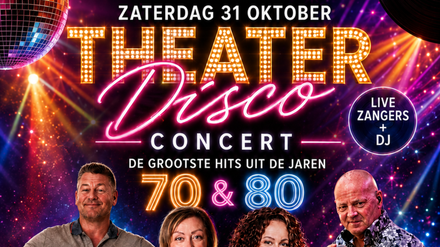 Foto: Swingende jaren 70-80 disco met vivyl-afterparty in theaterzaal