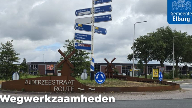 Foto: Nachtelijke werkzaamheden aan Oostelijke Rondweg in Elburg
