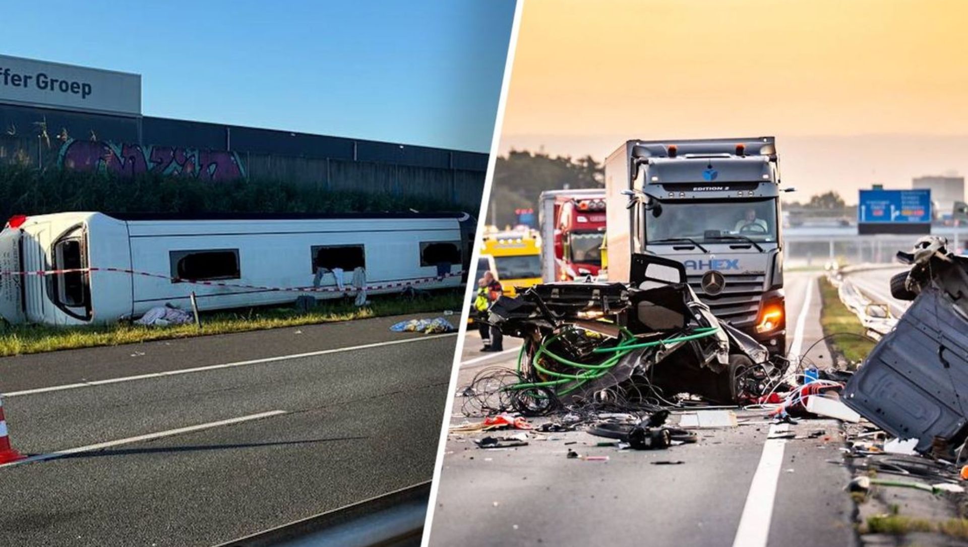 Foto: Twee scholieren nacht in ziekenhuis na ongeluk op A28