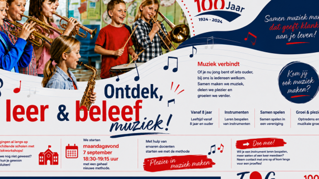 Foto: Muziekvereniging T.O.G. ’t Harde nodigt nieuwe muzikanten uit